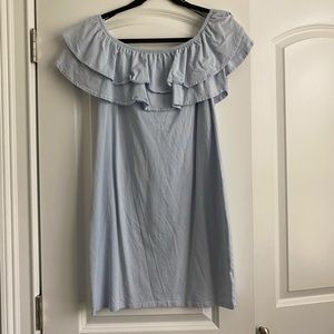 H&M light blue ruffle dress